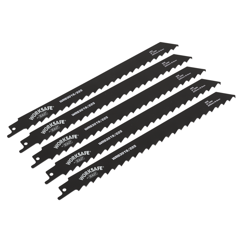 Sealey Reciprocating Saw Blade for Wood 225mm 3TPI - Pack of 5