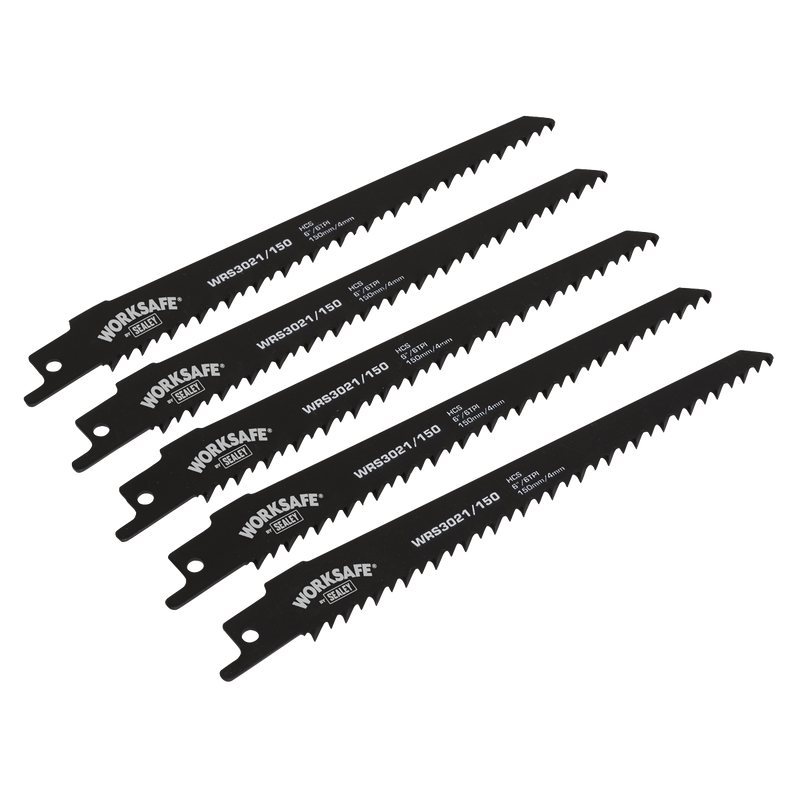 Sealey Reciprocating Saw Blade 150mm 6tpi - Pack of 5