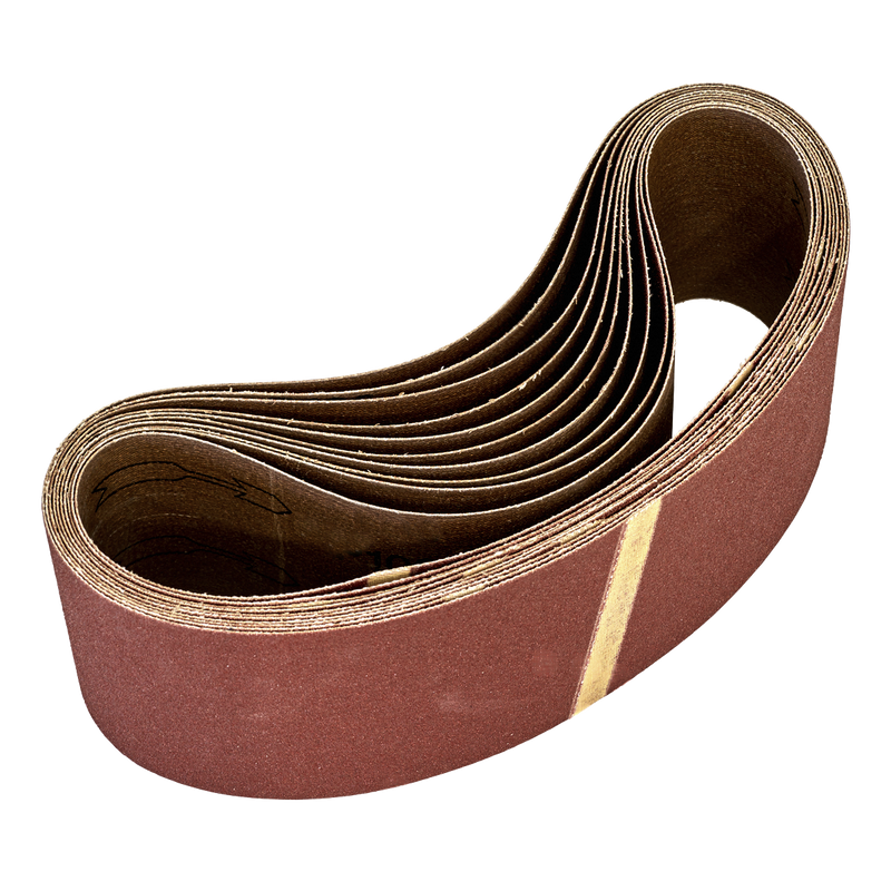 Sealey 75 x 533mm Sanding Belt 80Grit - Pack of 10 - WSB5380 Trade Quality