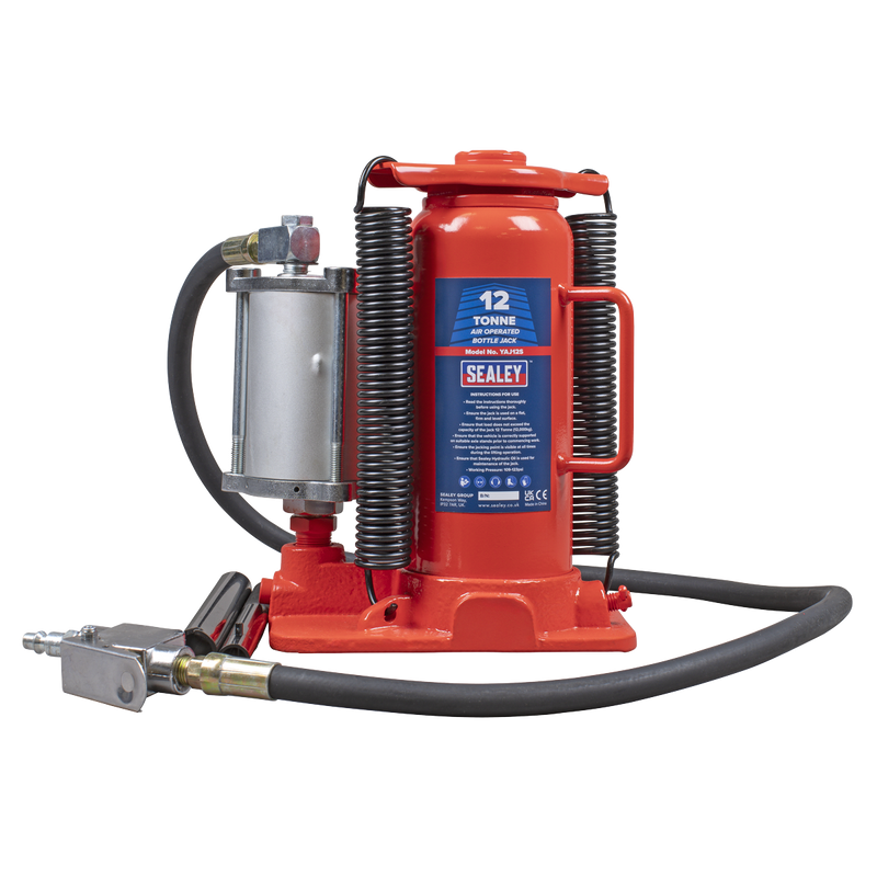 Sealey Air Operated Hydraulic Bottle Jack 12 Tonne 510mm