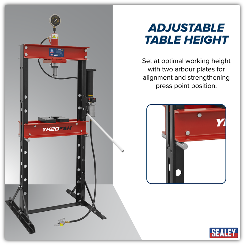 Sealey Air/Hydraulic Floor Type Press 20 Tonne YK20FAH