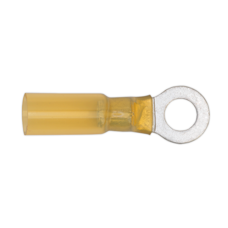 Sealey Heat Shrink Ring Terminal 6.4mm Yellow - Pack of 25