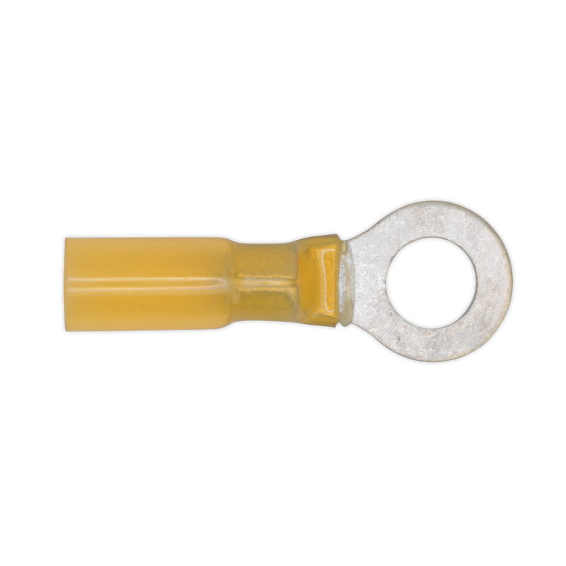 Sealey Heat Shrink Ring Terminal 6.4mm Yellow - Pack of 25