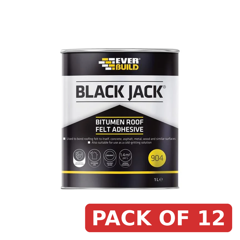 Everbuild Sika Black Jack® 904 Bitumen Roof Felt Adhesive 1 litre - 852650