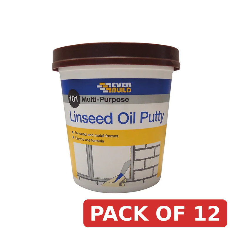 Everbuild Sika 101 Multi-Purpose Linseed Oil Putty Brown 1kg - 489027