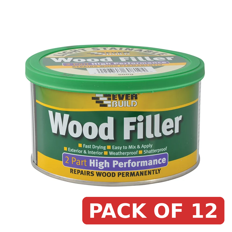 Everbuild Sika High Performance 2 Part Wood Filler Light 500g - 481022