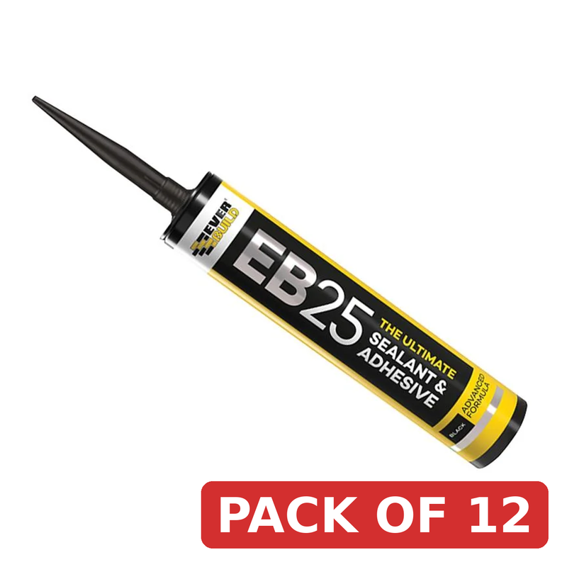 Everbuild Sika EB25 Hybrid Sealant Adhesive Black 300ml - 605669