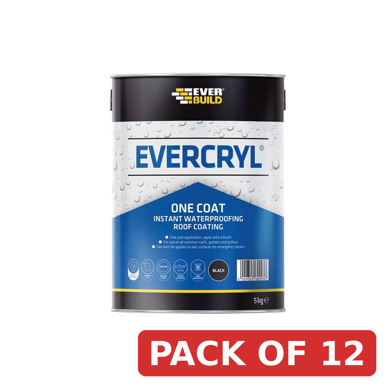 Everbuild Sika Evercryl® One Coat Black 5kg - 851479