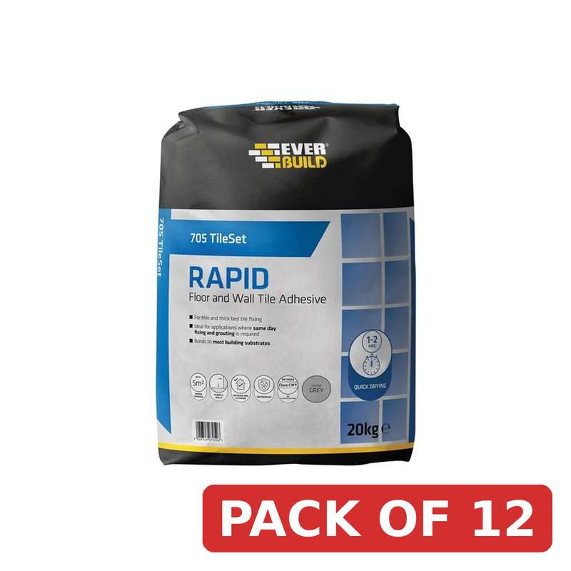 Everbuild Sika 705 Rapid Set Tile Mortar 20kg - 486663 kit