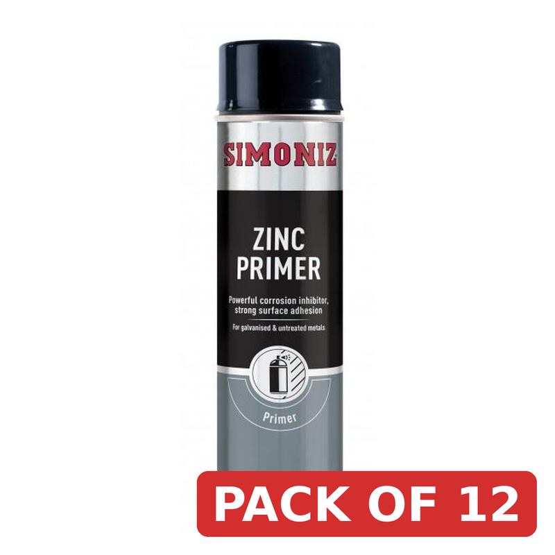 Simoniz Zinc Metal Primer Spray Paint 500ml Aerosol SIMP10D
