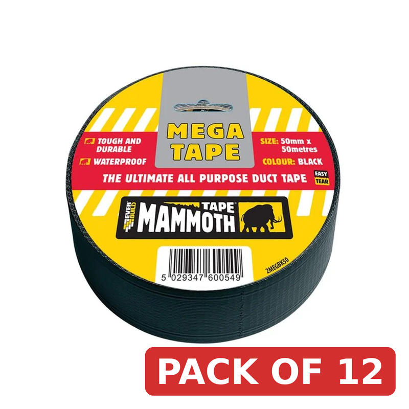 Everbuild Sika Mega All Purpose Tape 50mm Black - 483326