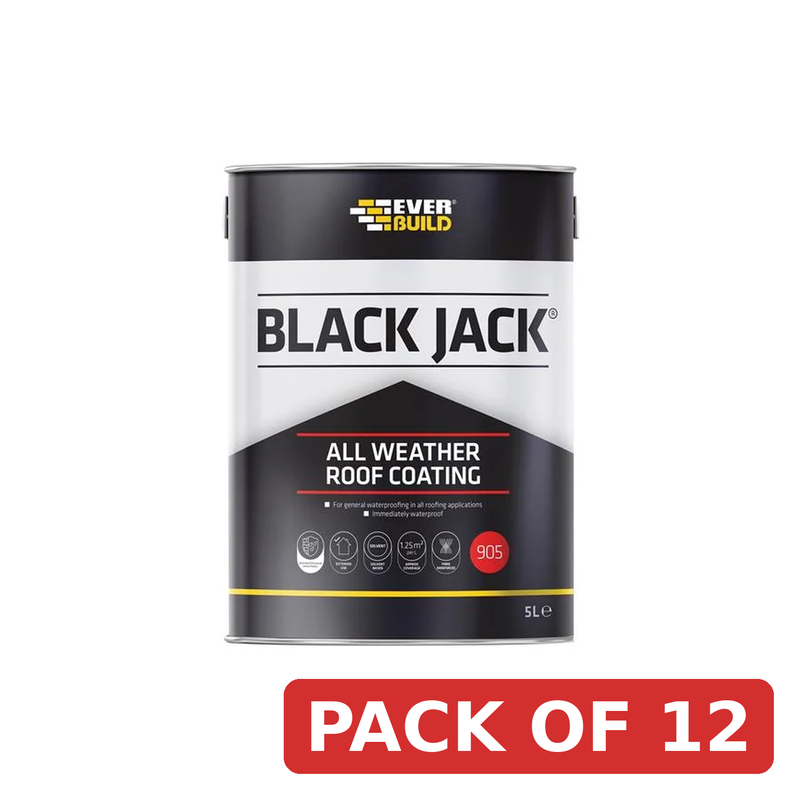 Everbuild Sika Black Jack® 905 All Weather Roof Coating 5 litre - 852567