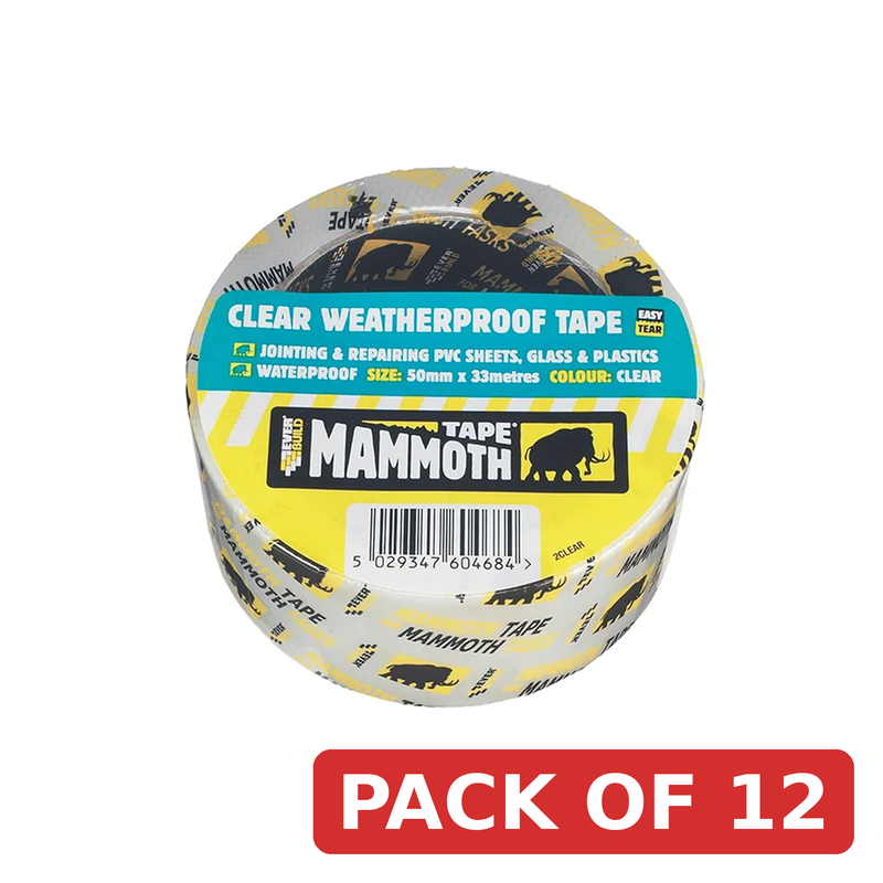 Everbuild Sika Mammoth Clear Waterproof Tape 50mm x 10m - 488634