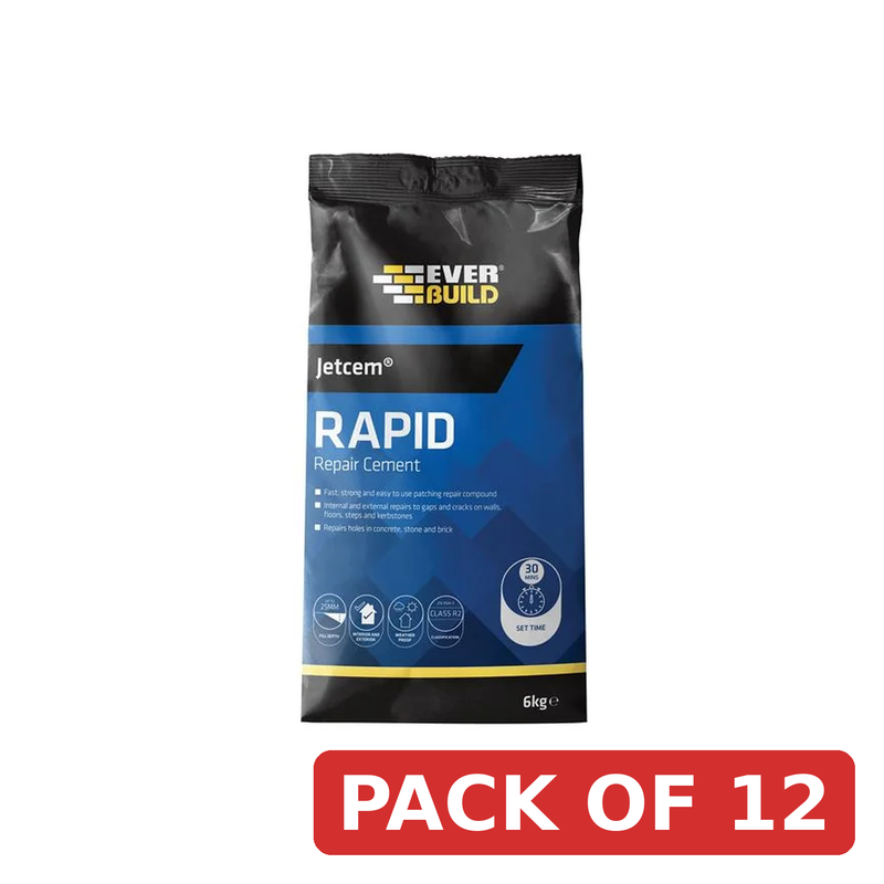 Everbuild Sika 2pc Jetcem Rapid Set Cement 12kg (2 x 6kg Pack) - 620438 kit