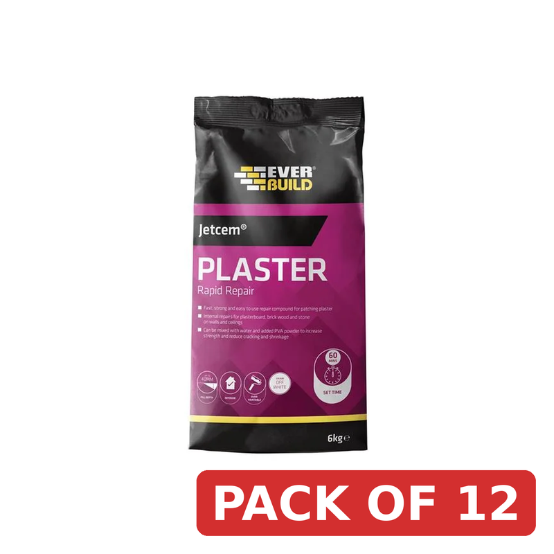 Everbuild Sika 2pc Jetcem Quick Set Patching Plaster 6kg - 620437 kit