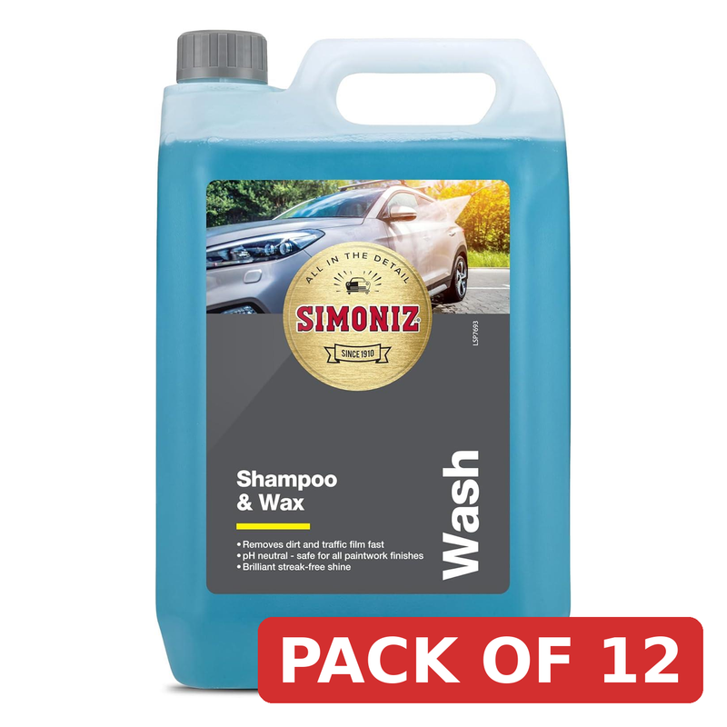 Simoniz Car Shampoo & Wax 5L pH Neutral Cleaner