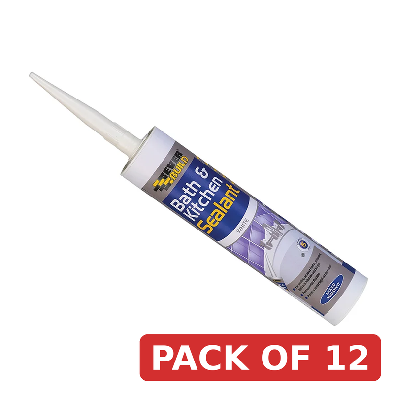 Everbuild Sika Bath & Kitchen Sealant White 310ml - 486278