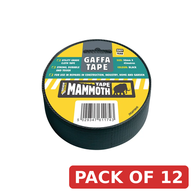 Everbuild Sika Gaffa Tape 50mm x 45m Black - 467448