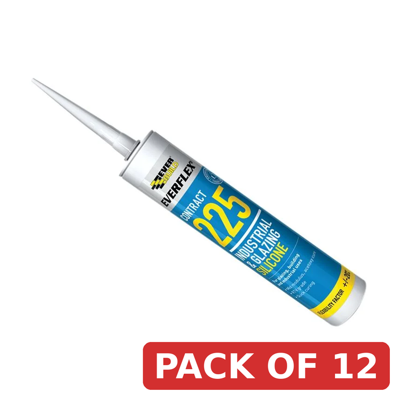 Everbuild Sika 225 Industrial & Glazing Silicone Translucent 310ml - 486135