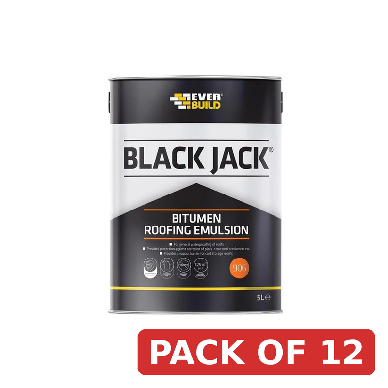 Everbuild Sika Black Jack® 906 Bitumen Roofing Emulsion 5 litre - 852666