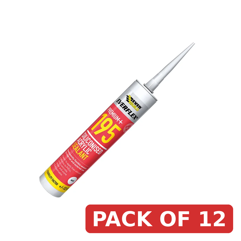 Everbuild Sika Everflex® 195 Siliconised Acrylic White 300ml - 482346