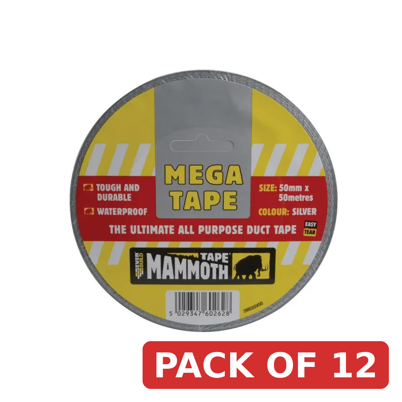 Everbuild Sika Mammoth Mega All Purpose Tape Silver 50mm x 50m - 483329