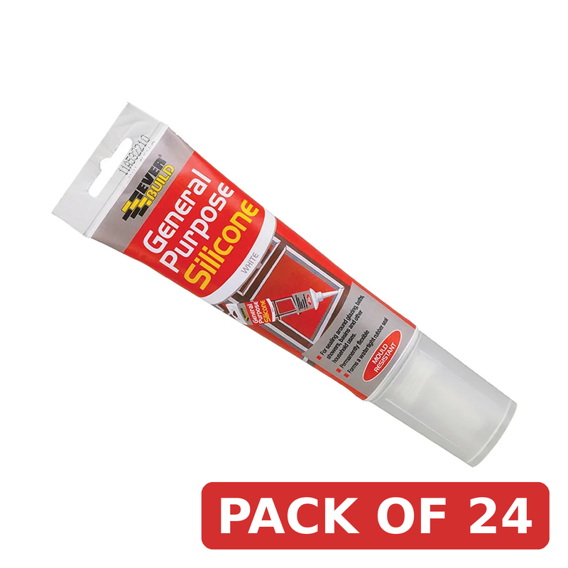 Everbuild Sika Easi-squeeze General Purpose Silicone White 80ml - 483131