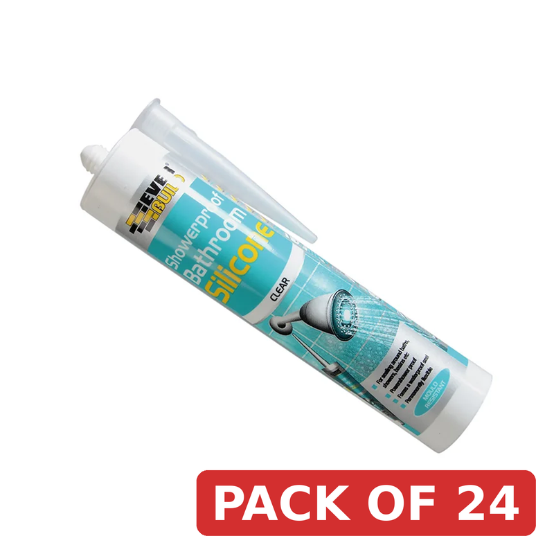 Everbuild Sika Showerproof Bathroom Silicone Clear C3 - 467062