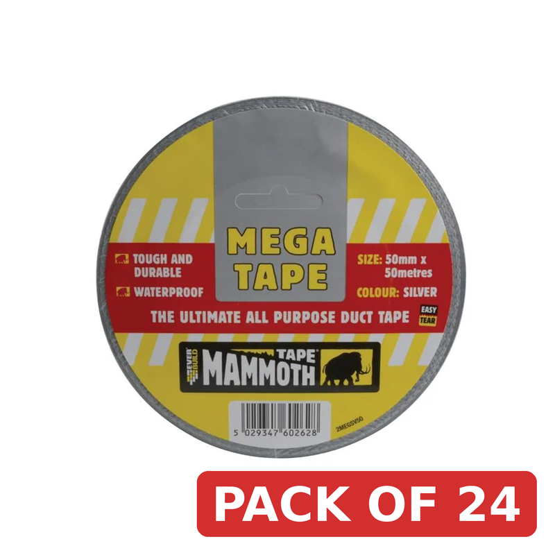 Everbuild Sika Mammoth Mega All Purpose Tape Silver 50mm x 50m - 483329
