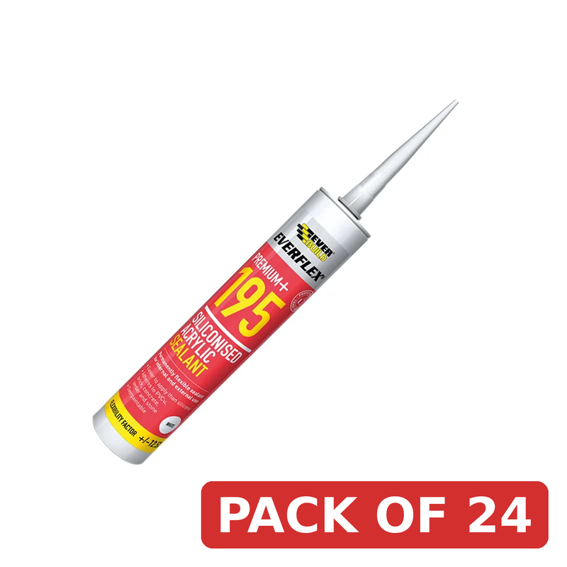 Everbuild Sika Everflex® 195 Siliconised Acrylic White 300ml - 482346