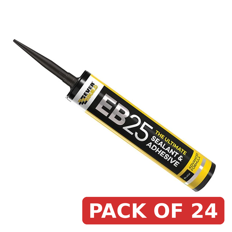 Everbuild Sika EB25 Hybrid Sealant Adhesive Black 300ml - 605669