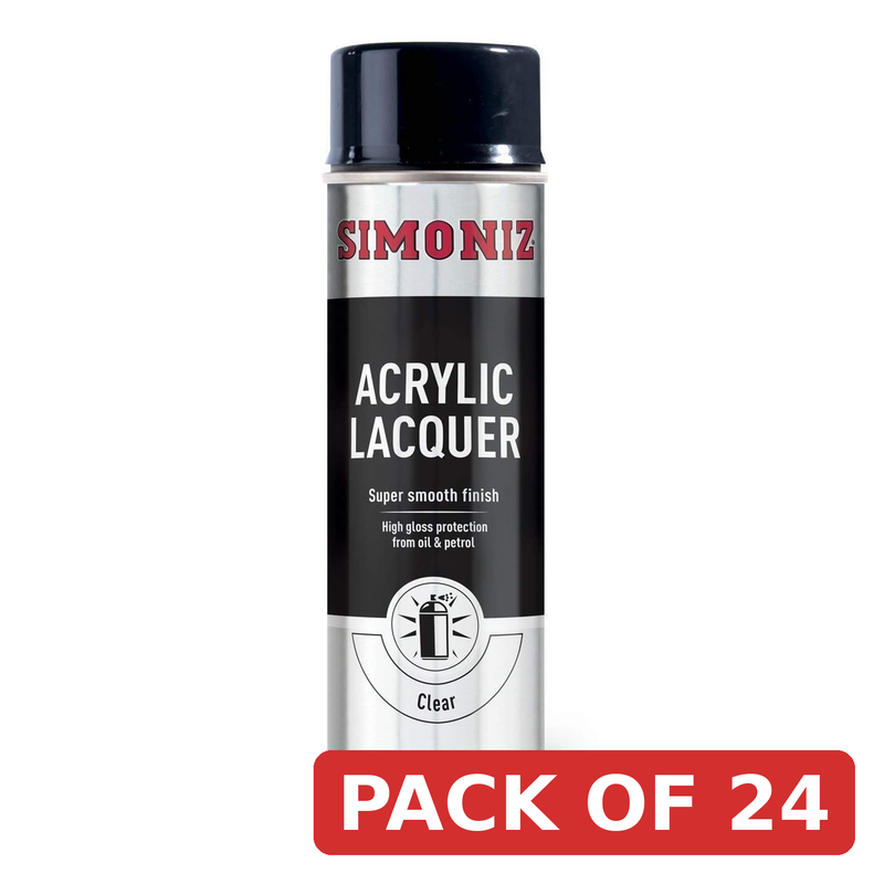 Simoniz Clear Acrylic Lacquer Spray Paint 500ml - High Gloss Finish