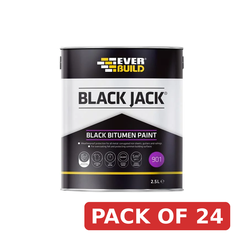 Everbuild Sika Black Jack® 901 Black Bitumen Paint 2.5 litre - 852658