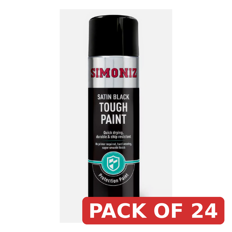 Simoniz Tough Satin Black Aerosol Spray Paint 500ml SIMVHT51D