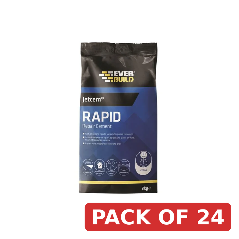 Everbuild Sika Jetcem Rapid Set Cement 12kg (4 x 3kg Packs) - 620460 kit
