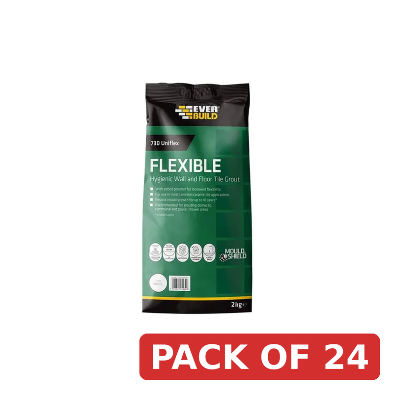 Everbuild Sika 730 Uniflex Hygienic Tile Grout White 2.5kg - 695765