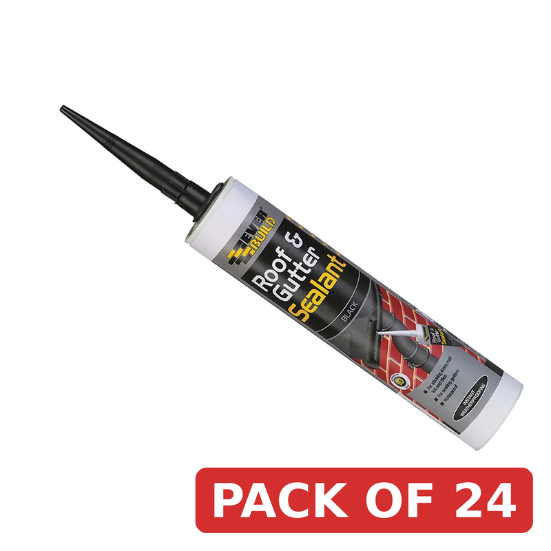 Everbuild Sika Roof & Gutter Sealant Black 295ml - 486214