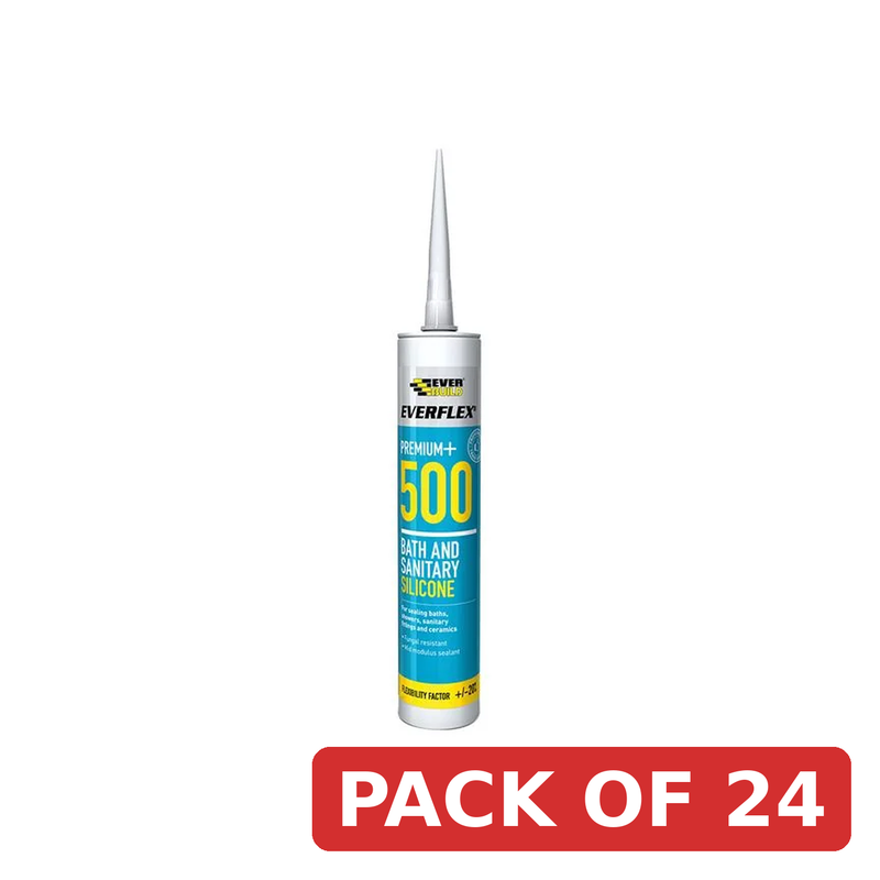 Everbuild Sika 500 Bath & Sanitary Silicone Sealant Ivory 290ml - 484839