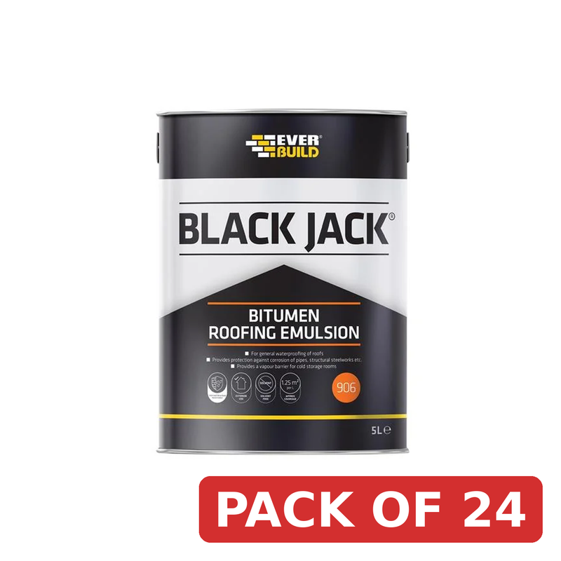 Everbuild Sika Black Jack® 906 Bitumen Roofing Emulsion 5 litre - 852666