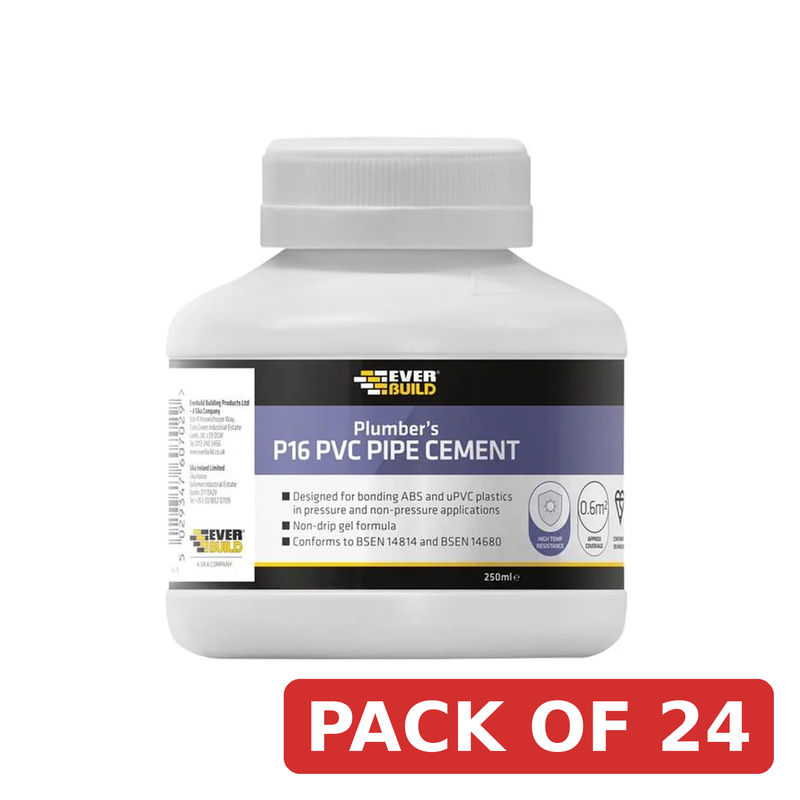Everbuild Sika P16 Plumber's PVC Pipe Cement 250ml - 488408