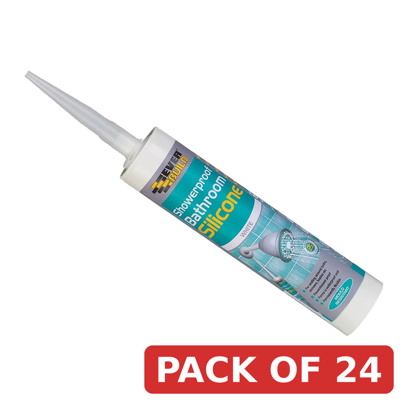 Everbuild Sika Showerproof Bathroom Silicone White C3 - 467063