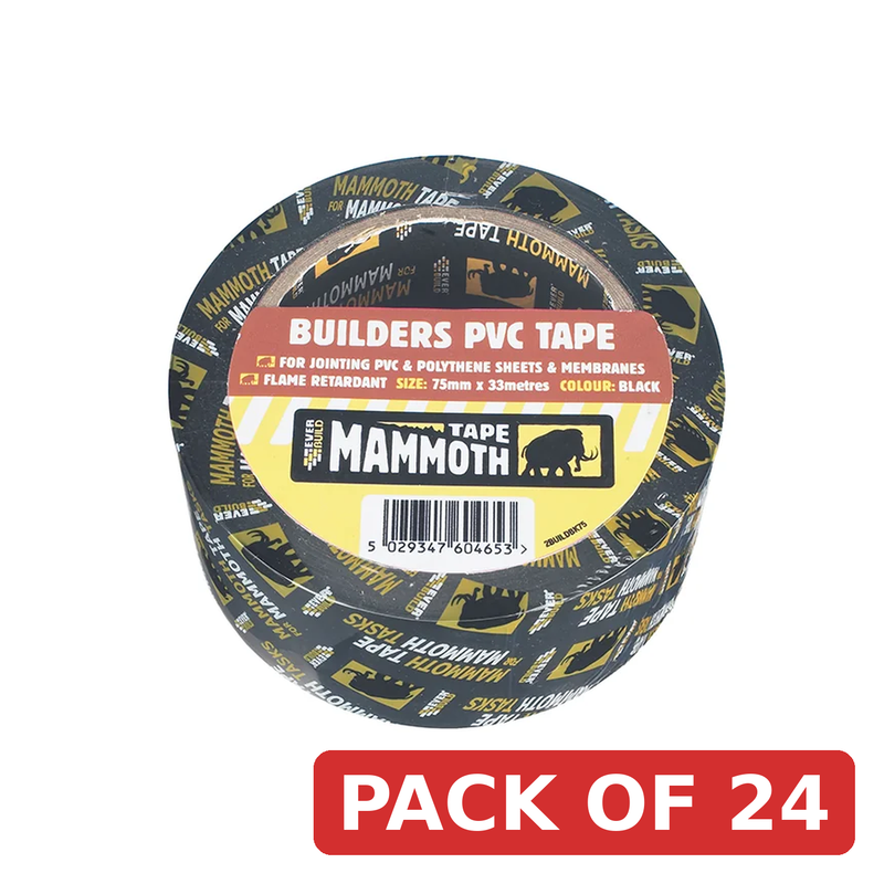 Everbuild Sika Builder's PVC Tape 50mm x 33m Black