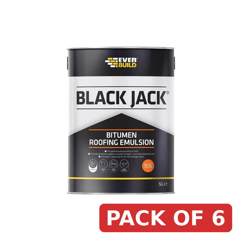 Everbuild Sika Black Jack® 906 Bitumen Roofing Emulsion 5 litre - 852666