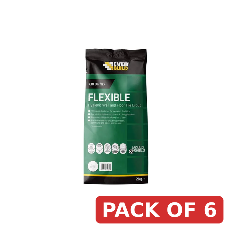 Everbuild Sika 730 Uniflex Hygienic Tile Grout White 2.5kg - 695765