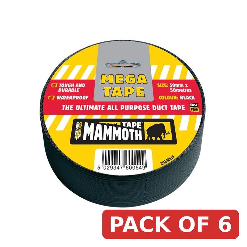 Everbuild Sika Mega All Purpose Tape 50mm Black - 483326