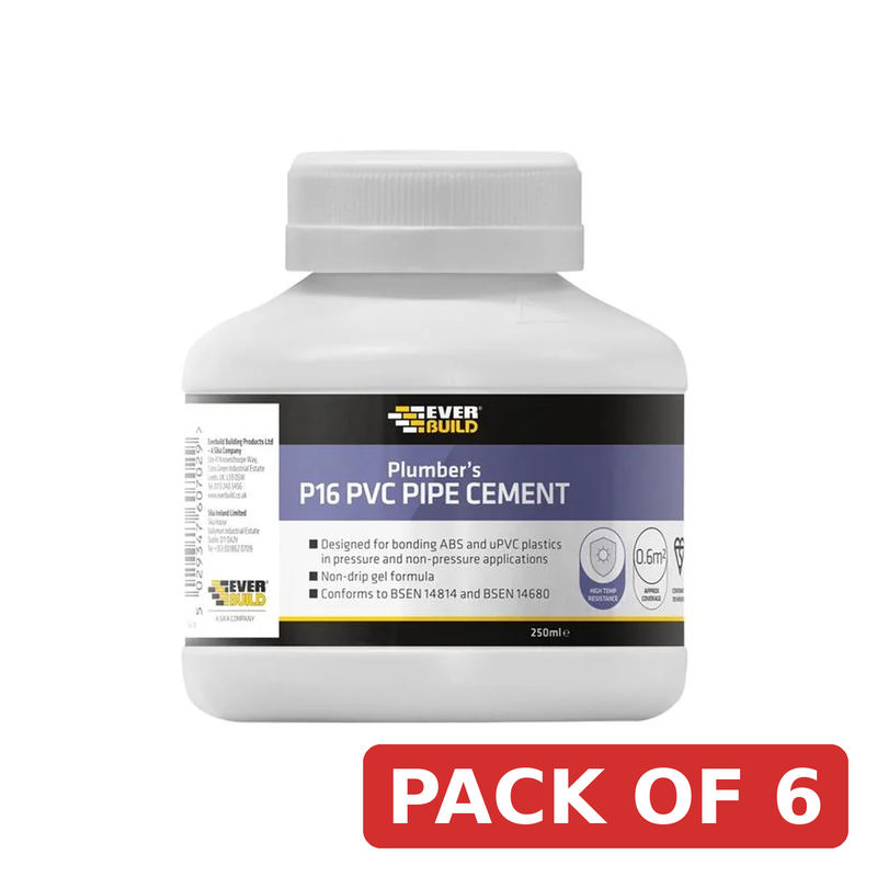 Everbuild Sika P16 Plumber's PVC Pipe Cement 250ml - 488408