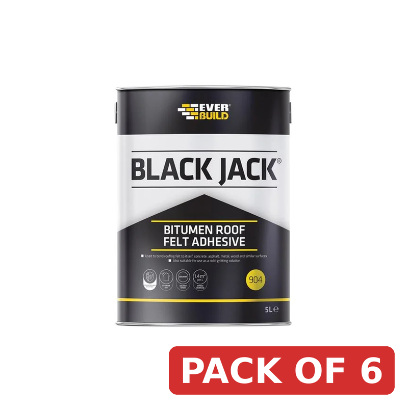 Everbuild Sika Black Jack® 904 Bitumen Roof Felt Adhesive 5 litre - 852652