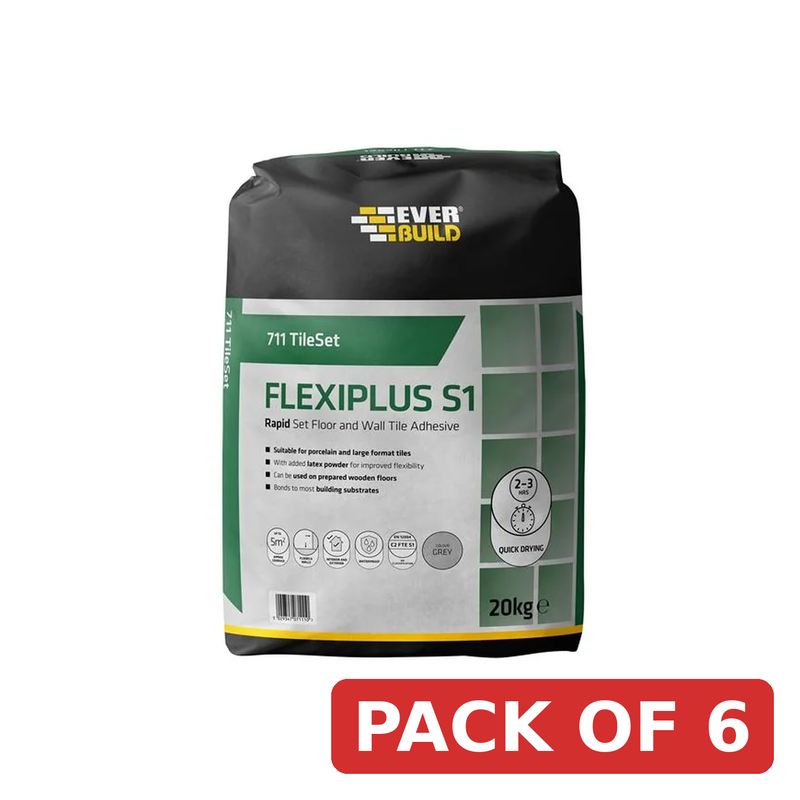 Everbuild Sika 711 TileSet Flexiplus Tile Adhesive White 20kg - 695062