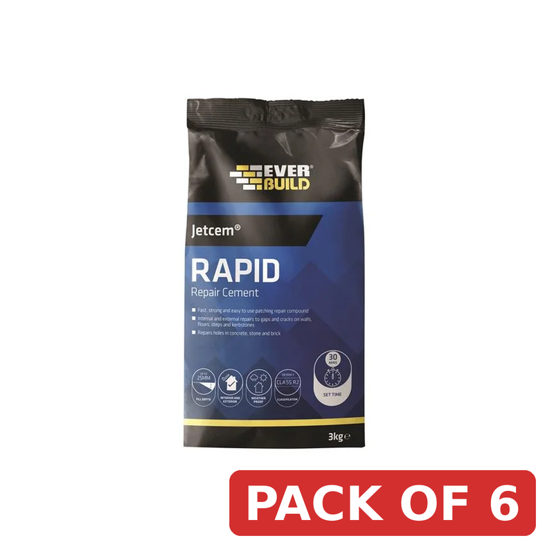 Everbuild Sika Jetcem Rapid Set Cement 12kg (4 x 3kg Packs) - 620460 kit