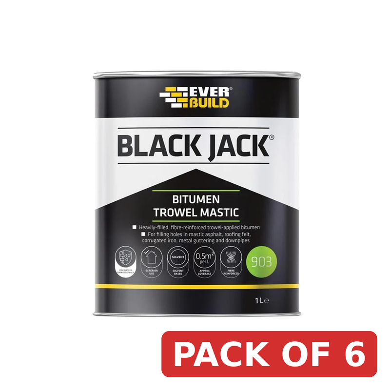 Everbuild Sika Black Jack® 903 Bitumen Trowel Mastic 1 litre - 852672